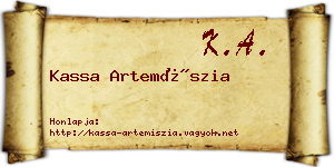 Kassa Artemíszia névjegykártya